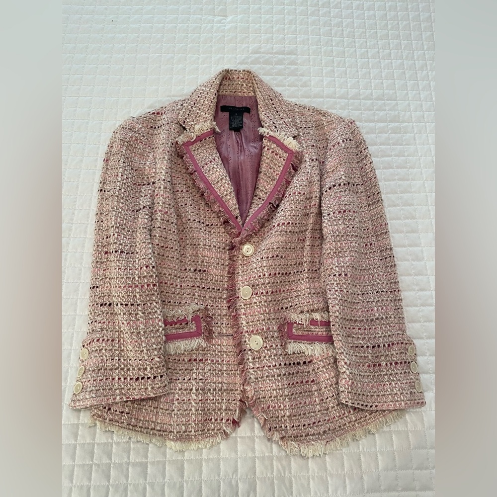 The Limited Pink Tweed Blazer